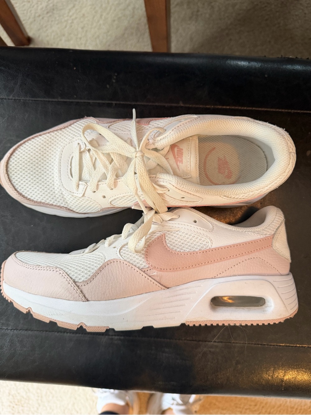 Nike Women's White & Light Pink Air Max Style Sneakers